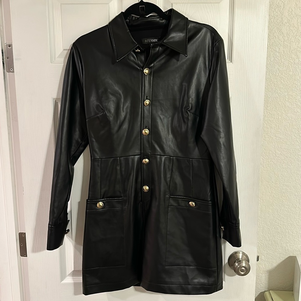 Intermix Faux Leather Mini Dress NEVER WORN